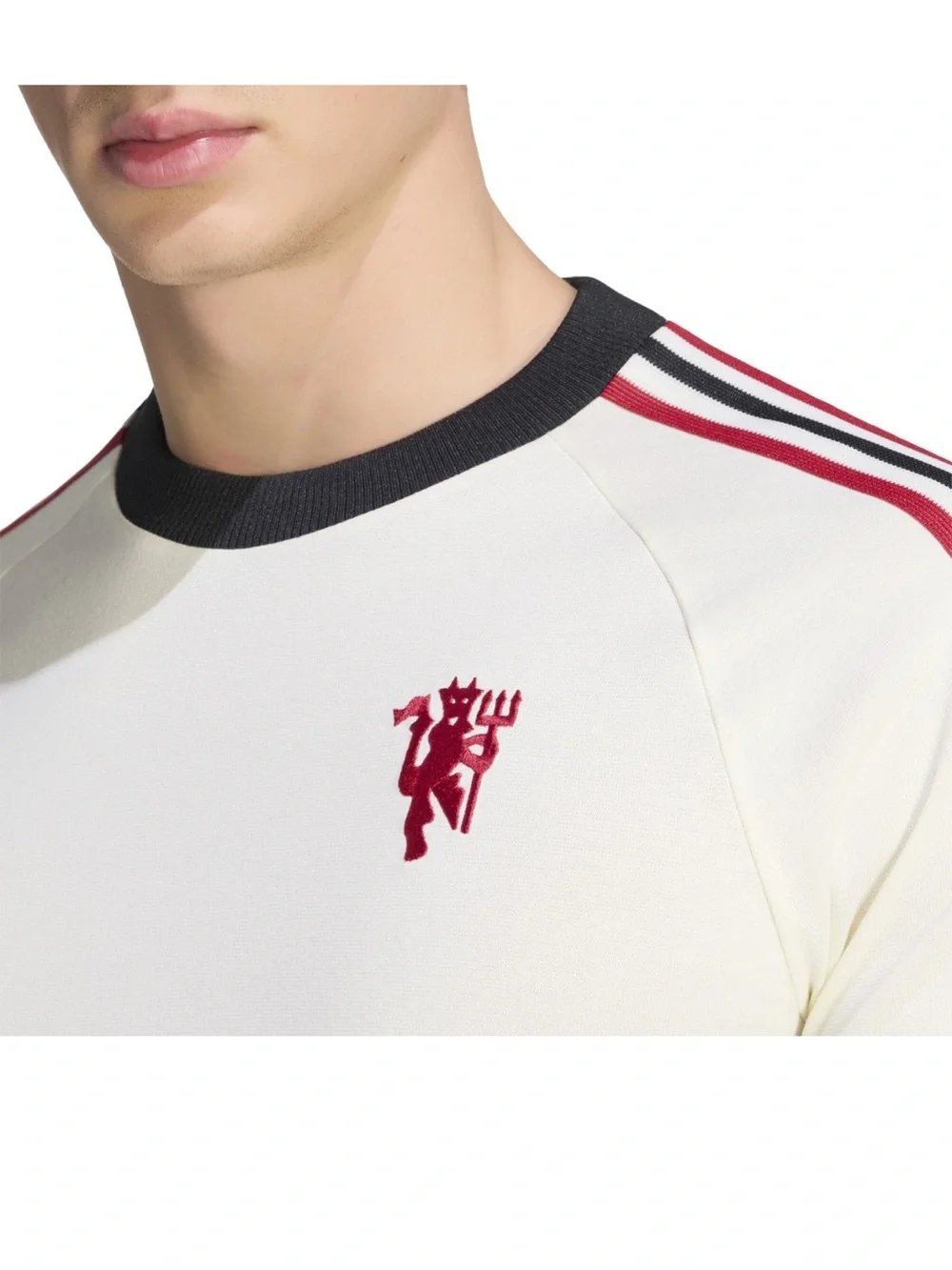 🥷🏿 adidas Adult Manchester United Off-White 2025 Home Long Sleeve Shirt